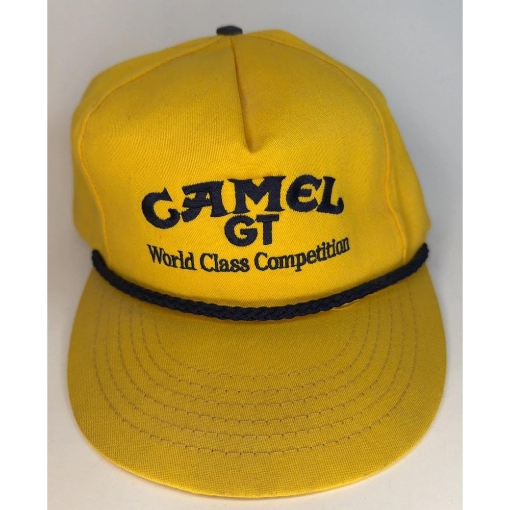 Vintage Camel GT Snapback Hat Cap Yellow Made USA World Class Formula 1 F1